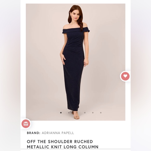 Adrianna Papell Dresses & Skirts - Adrianna Papell Gown. Navy blue size 14 Navy blue with silver detail